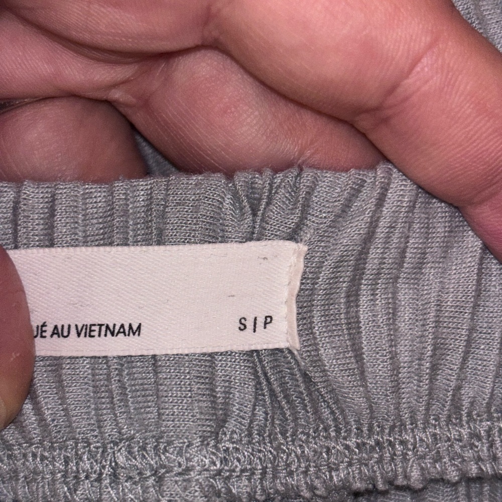 Oak + Fort Misty Blue Ribbed Lounge Pants | Elastic Waist | Small - Picture 4 of 9